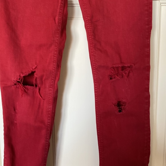 Rag & Bone red distressed skinny jeans sz 26 - Picture 7 of 10
